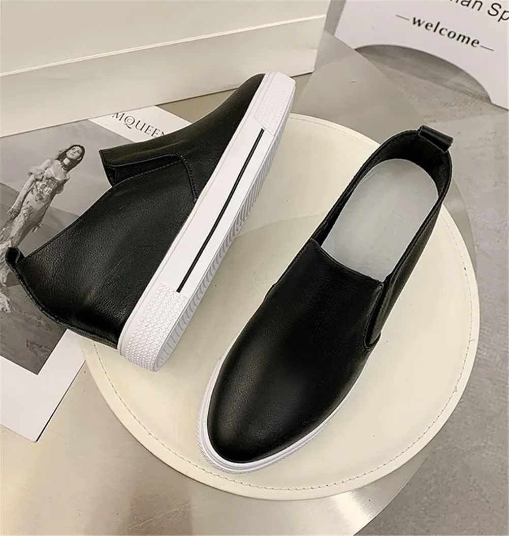 Hidden Wedge Sneakers for Women Slip on, Fashion High Heel Low Top Canvas Shoes Casual Platform Loafers