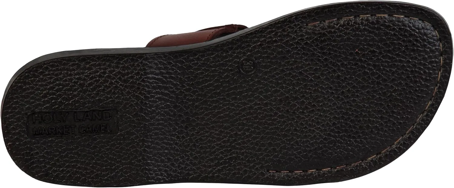 Holy Land Market Men/Women Biblical Jesus Leather Sandals/Slides From Jerusalem (Jerusalem Style IV)