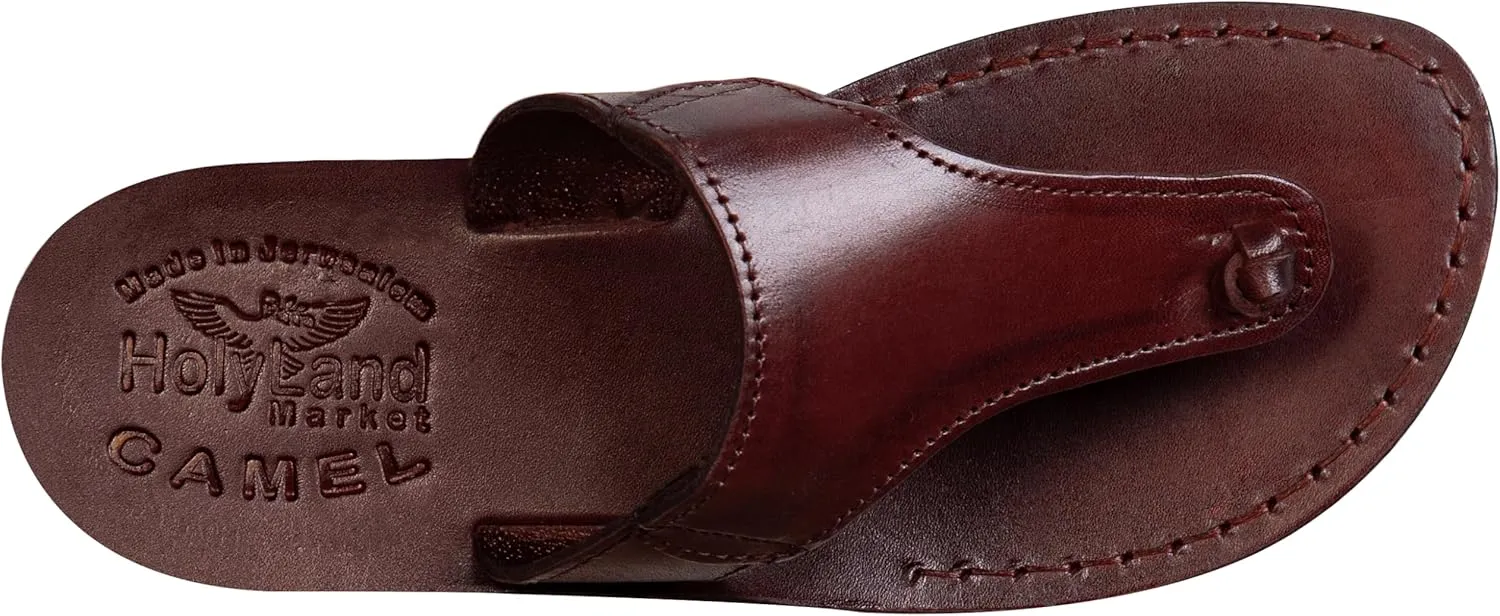 Holy Land Market Men/Women Biblical Jesus Leather Sandals/Slides From Jerusalem (Jerusalem Style IV)