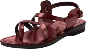 Holy Land Market Men/Women Biblical Jesus Leather Sandals/Slides From Jerusalem (Jesus Style IV)