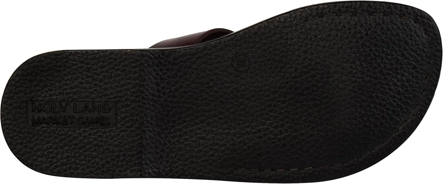 Holy Land Market Men/Women Biblical Jesus Leather/Suede Sandals/Slides From Jerusalem (Style I)