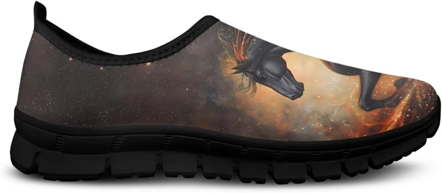 Horse Slip On Sneakers Comfort Loafers for Women Dressy Clothes Breathable Low Cut Shoes Flats Soft Sole Casual Walking Shoe