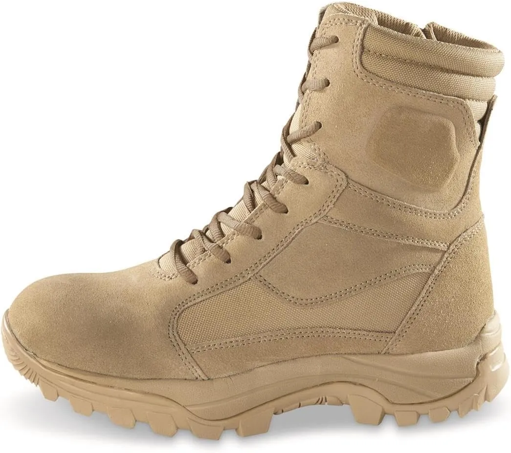 HQ ISSUE Talos 8” Men’s Side Zip Waterproof Tactical Boots, Military Combat Hiking Shoes
