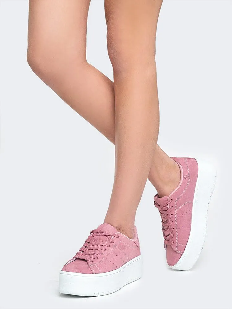 J. Adams Hero Platform Sneakers for Women - Casual Lace Up Fashion Tennis Shoes