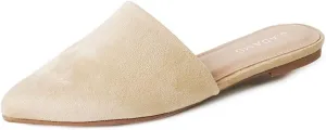 J. Adams Lennox Mules for Women - Closed Pointed Toe Flat Heel Slides