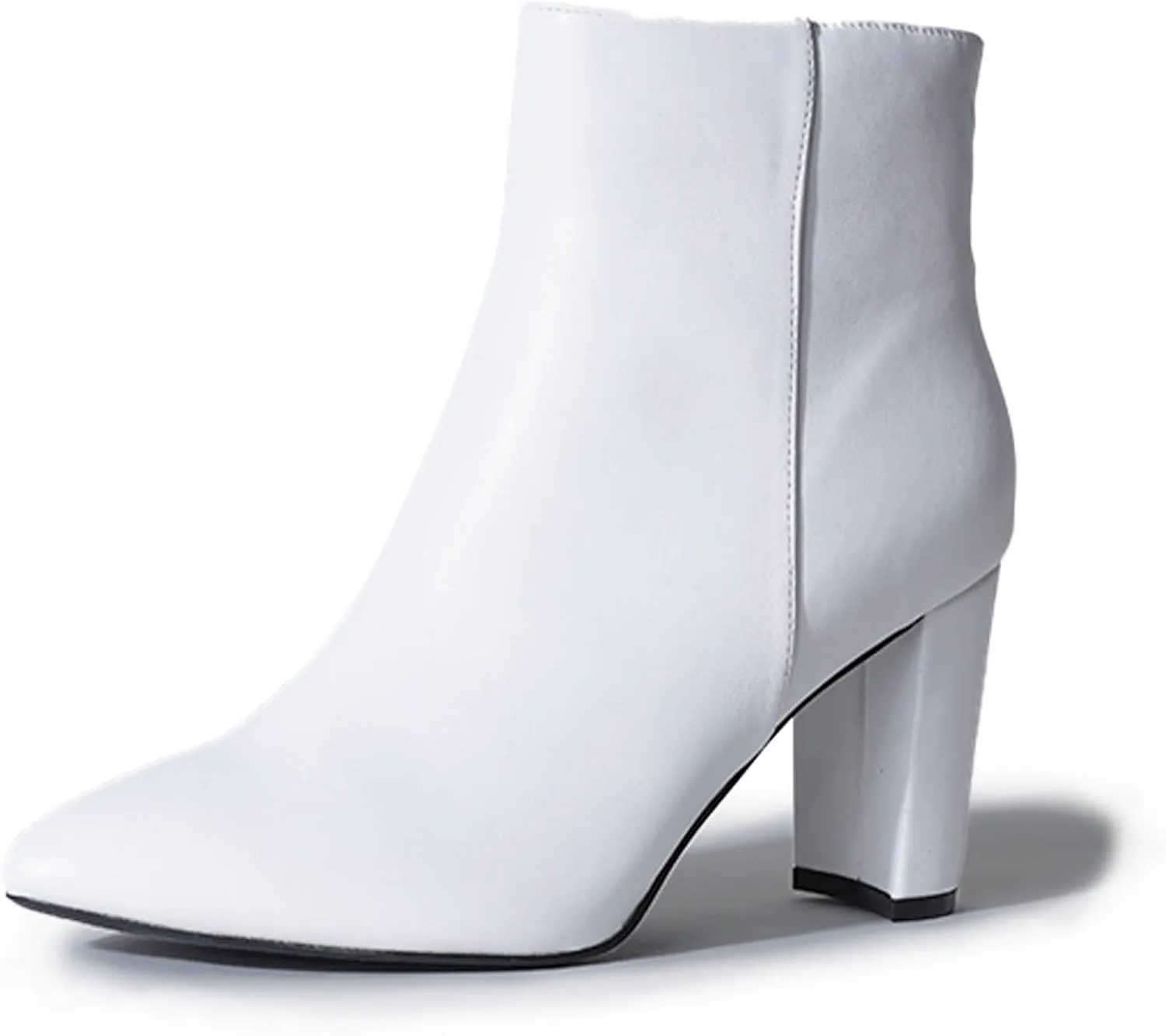 J. Adams Women's Wallice Ankle Booties - Chic Pointed Toe Block Heel Boots with Side Zipper - Comfortable and Stylish Dress Boots for Everyday Wear