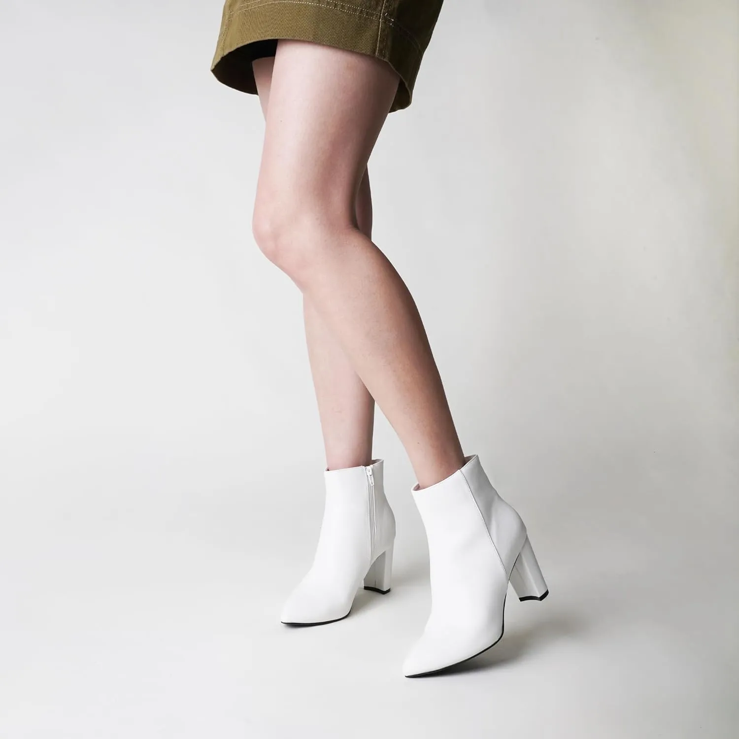 J. Adams Women's Wallice Ankle Booties - Chic Pointed Toe Block Heel Boots with Side Zipper - Comfortable and Stylish Dress Boots for Everyday Wear