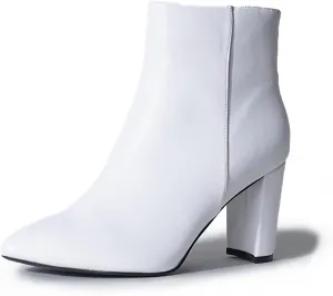 J. Adams Women's Wallice Ankle Booties - Chic Pointed Toe Block Heel Boots with Side Zipper - Comfortable and Stylish Dress Boots for Everyday Wear