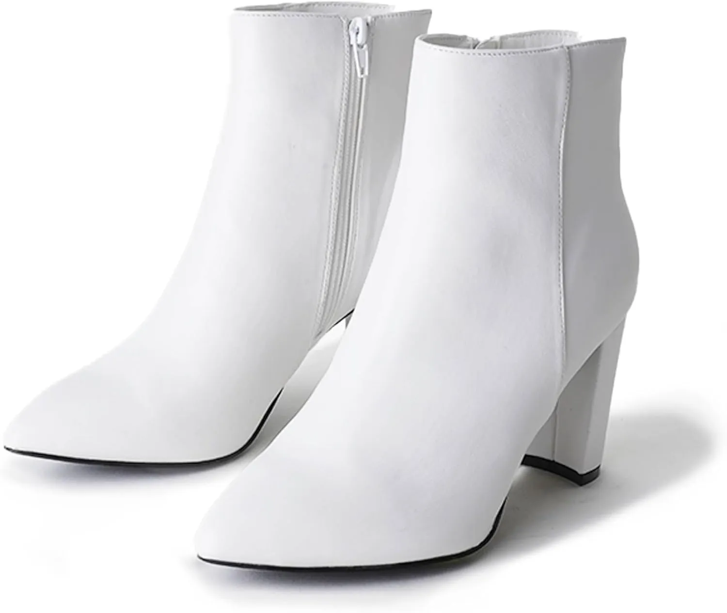 J. Adams Women's Wallice Ankle Booties - Chic Pointed Toe Block Heel Boots with Side Zipper - Comfortable and Stylish Dress Boots for Everyday Wear