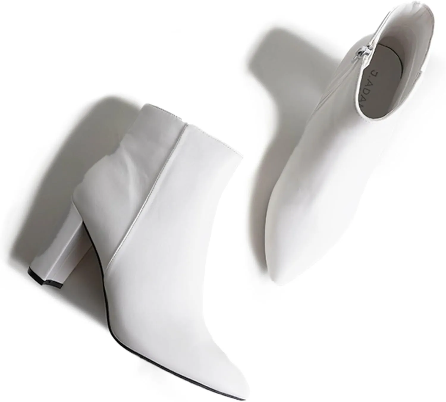 J. Adams Women's Wallice Ankle Booties - Chic Pointed Toe Block Heel Boots with Side Zipper - Comfortable and Stylish Dress Boots for Everyday Wear