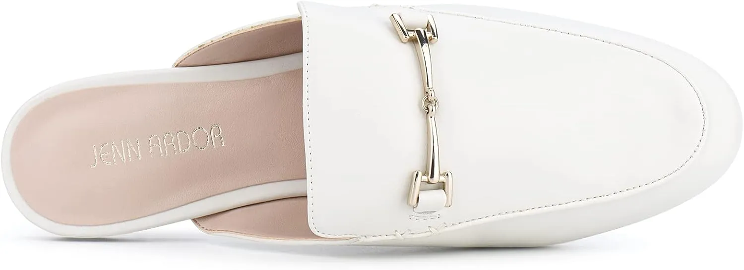 JENN ARDOR Mules for Women Flats Backless Loafers Shoes Slip On Slippers Pointed Toe Low Heel Work Slides Womens Mules Casual Shoes