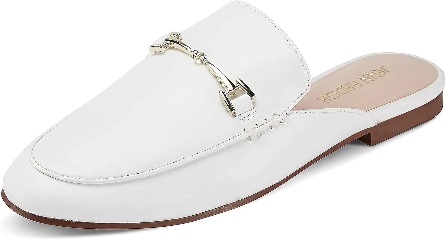 JENN ARDOR Mules for Women Flats Backless Loafers Shoes Slip On Slippers Pointed Toe Low Heel Work Slides Womens Mules Casual Shoes