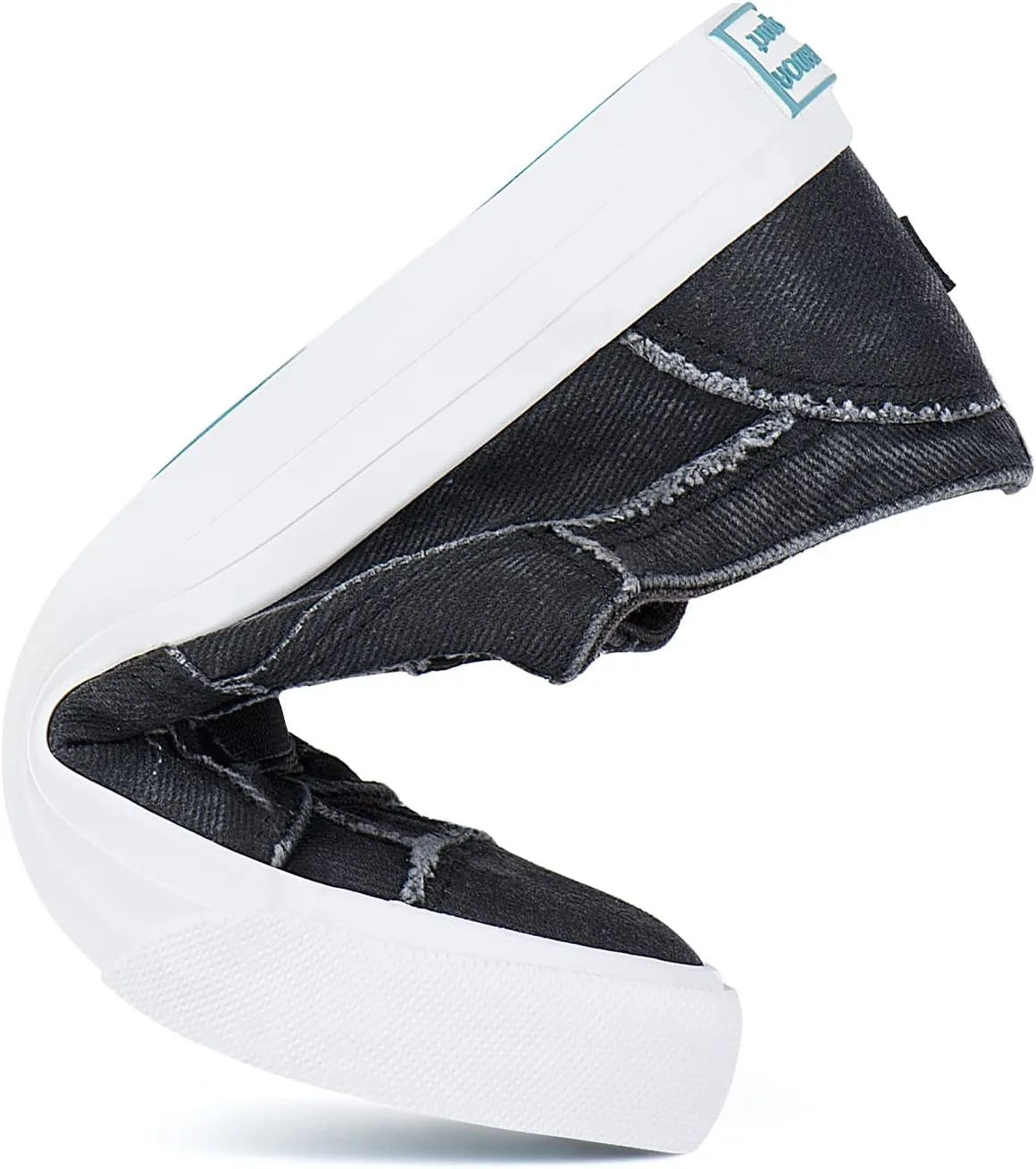 JENN ARDOR Women's Stylish Slip On Sneakers No Laces Elastic Low Top Canvas Sneakers Trendy Flats Comfortable Casual Walking Shoes