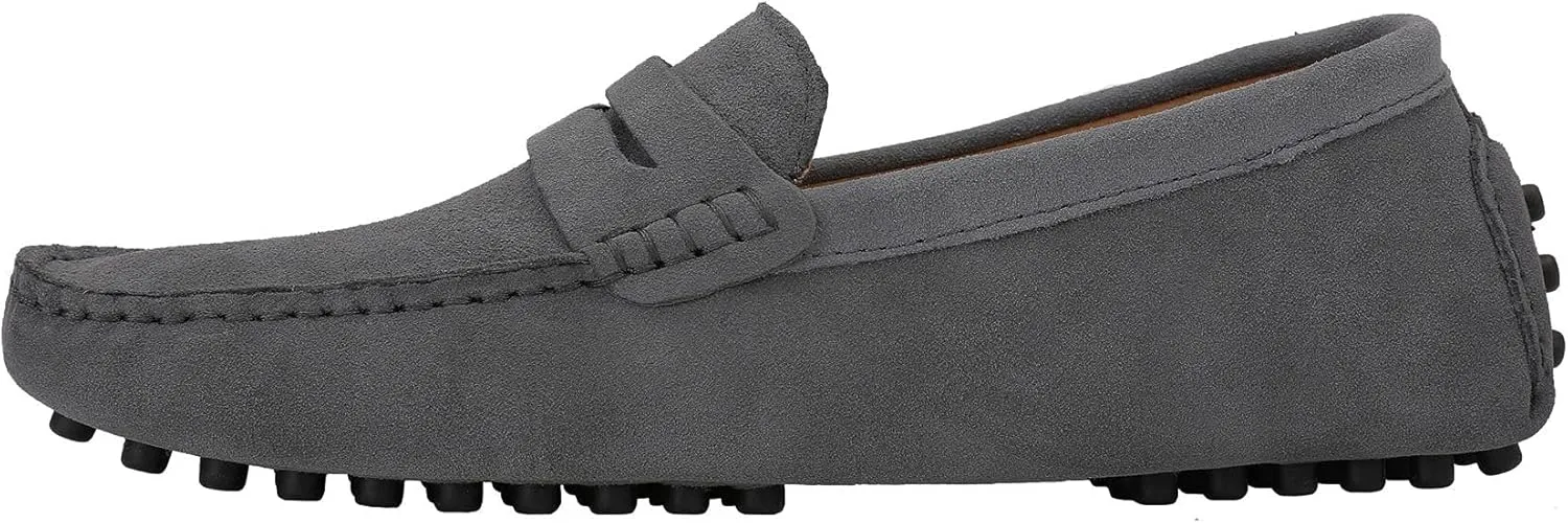 JIONS Mens Driving Penny Loafers Suede Moccasins Slip On Casual Dress Boat Shoes