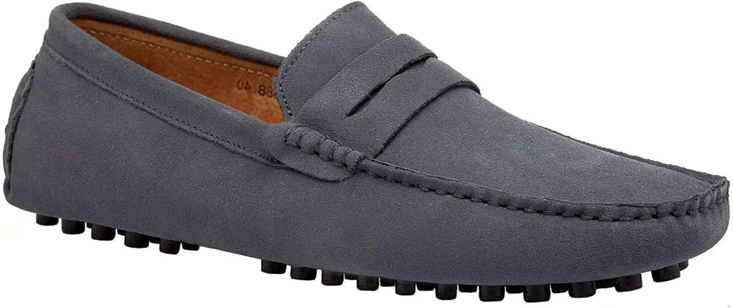 JIONS Mens Driving Penny Loafers Suede Moccasins Slip On Casual Dress Boat Shoes