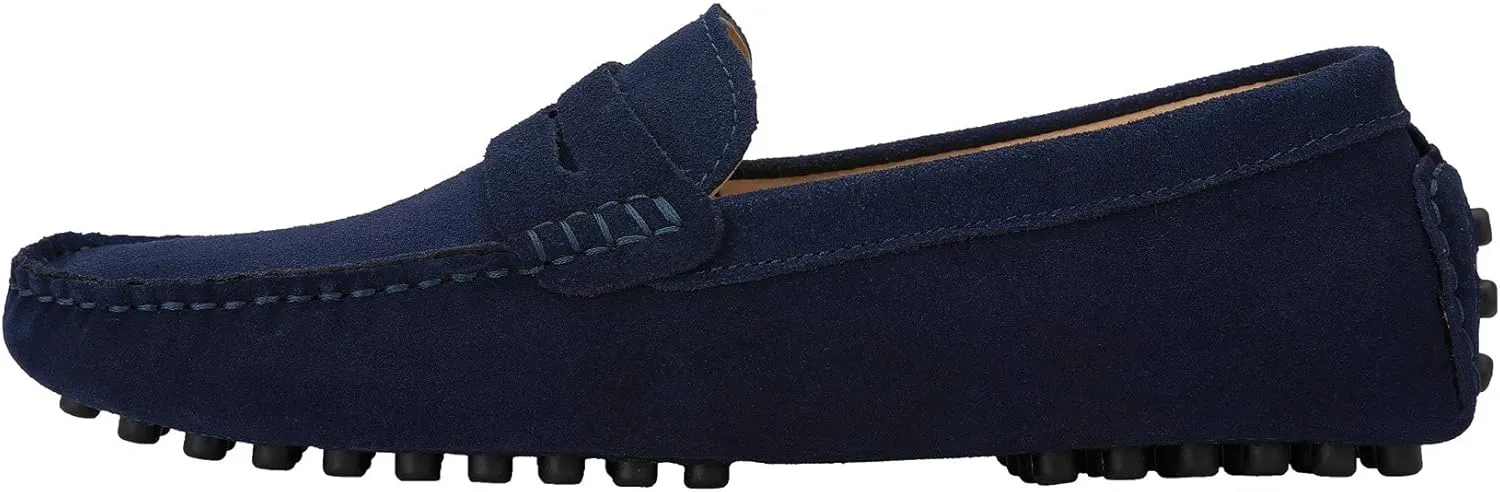 JIONS Mens Driving Penny Loafers Suede Moccasins Slip On Casual Dress Boat Shoes