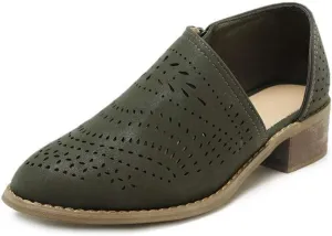 JITUUE Ankle Boots for Women Casual Slip On Loafers Pointed Toe Chunky Block Low Heel Shoes Cut Out Office Dress Comfy Casual Booties