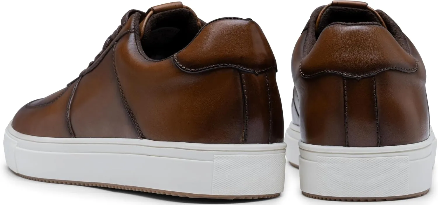 Jousen Men's Fashion Sneakers Leather Casual Dress Shoes Lace Up