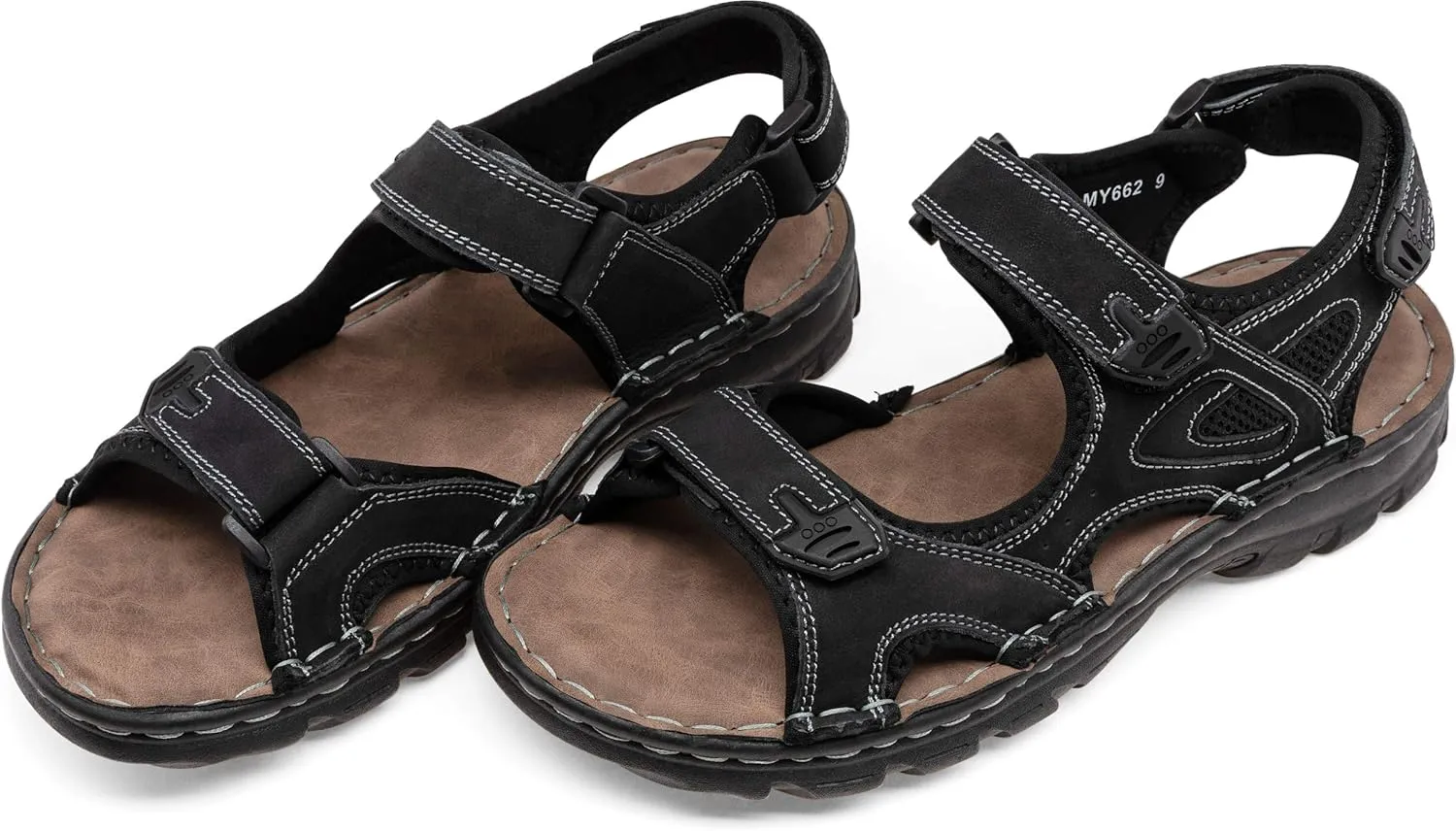 Jousen Men's Sandals Leather Open Toe Beach Sandal Outdoor Summer Sport Hiking Sandals