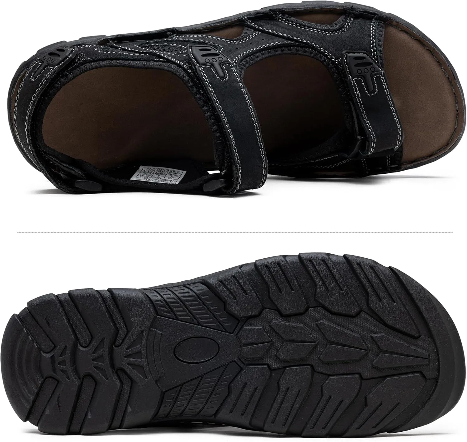 Jousen Men's Sandals Leather Open Toe Beach Sandal Outdoor Summer Sport Hiking Sandals