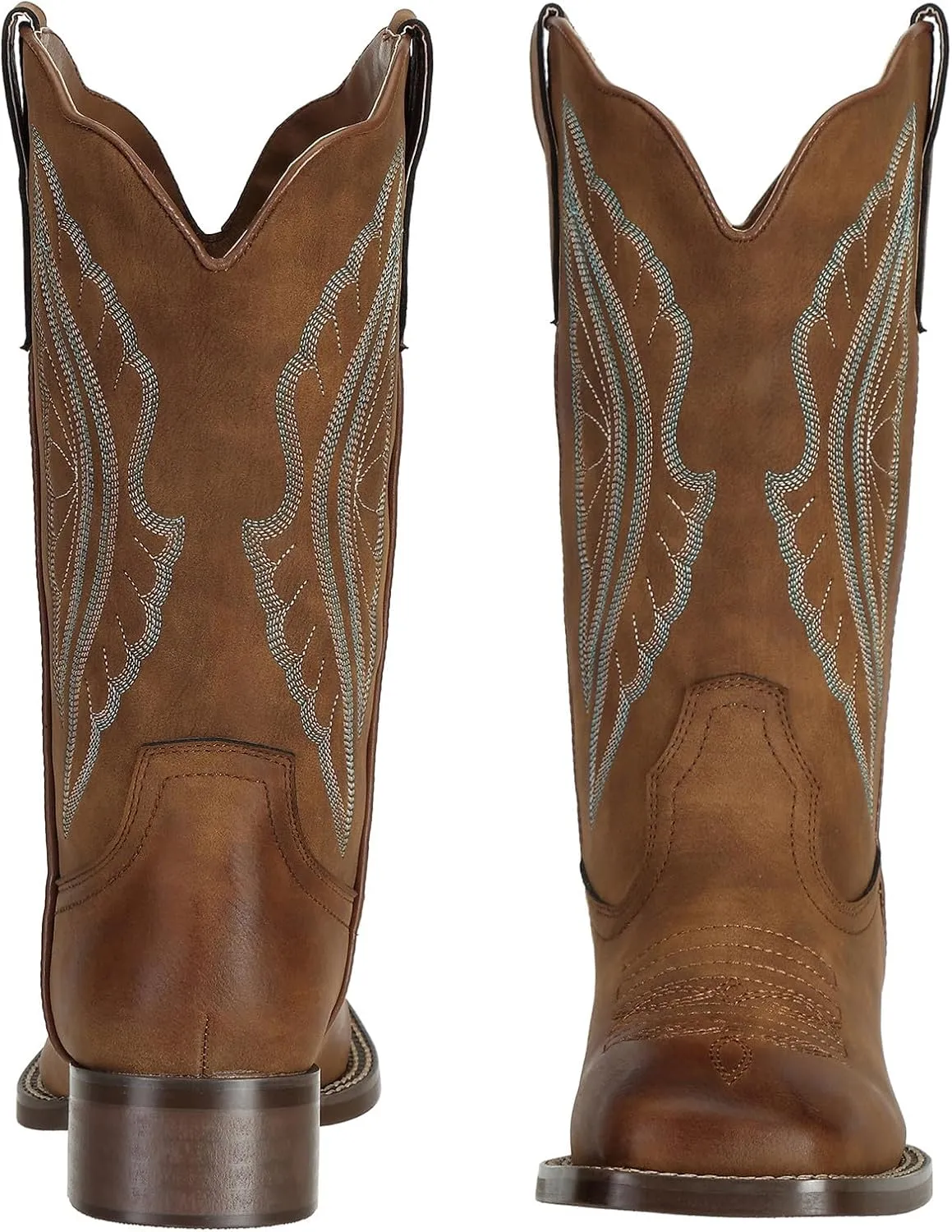 J's.o.l.e Square Toe Cowboy Boots for Women Wide Calf Cowgirl Boots Mid Calf