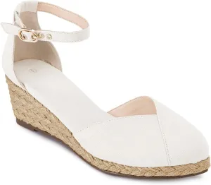 Juliet Holy Womens Espadrilles Sandals Closed Toe Platform Ankle Strap Casual Summer Wedges