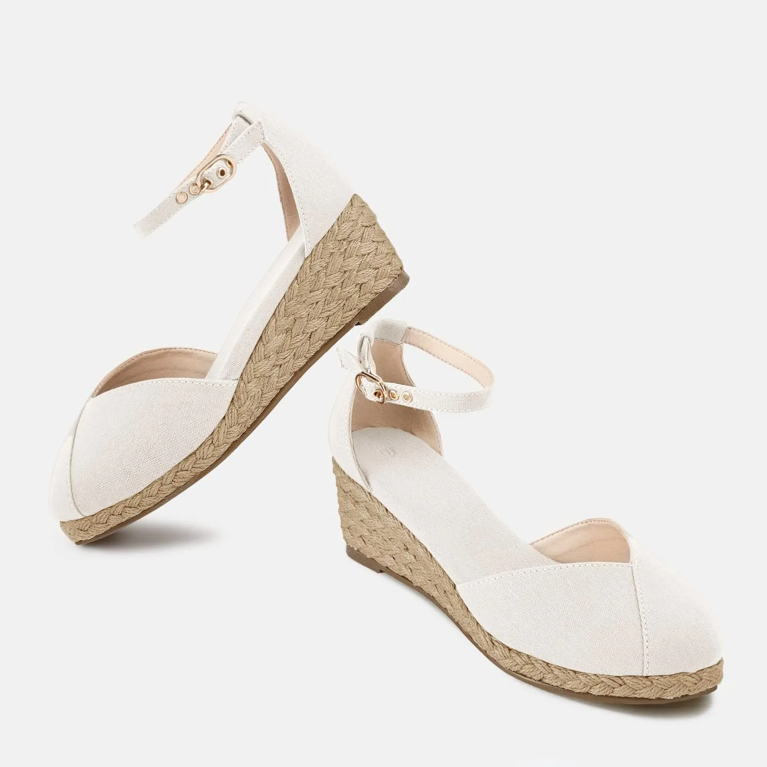 Juliet Holy Womens Espadrilles Sandals Closed Toe Platform Ankle Strap Casual Summer Wedges