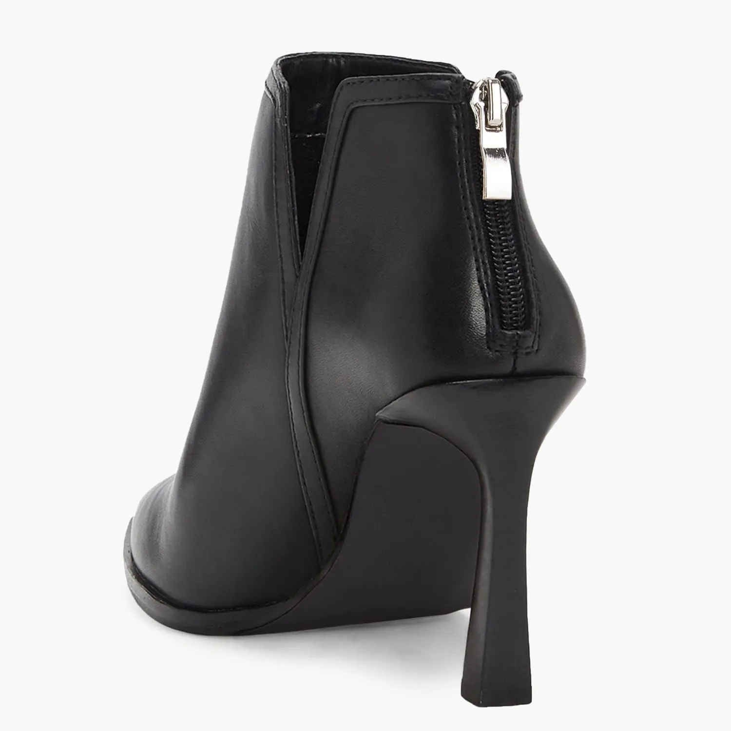 Juliet Holy Womens High Heel Booties Pointed Toe V Cut Back Zipper Short Dress Ankle Boots