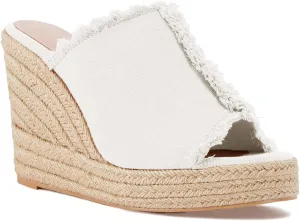 Juliet Holy Womens Wedge Sandals Peep Toe Denim Slip On Backless Espadrilles Platform Sandal Shoes