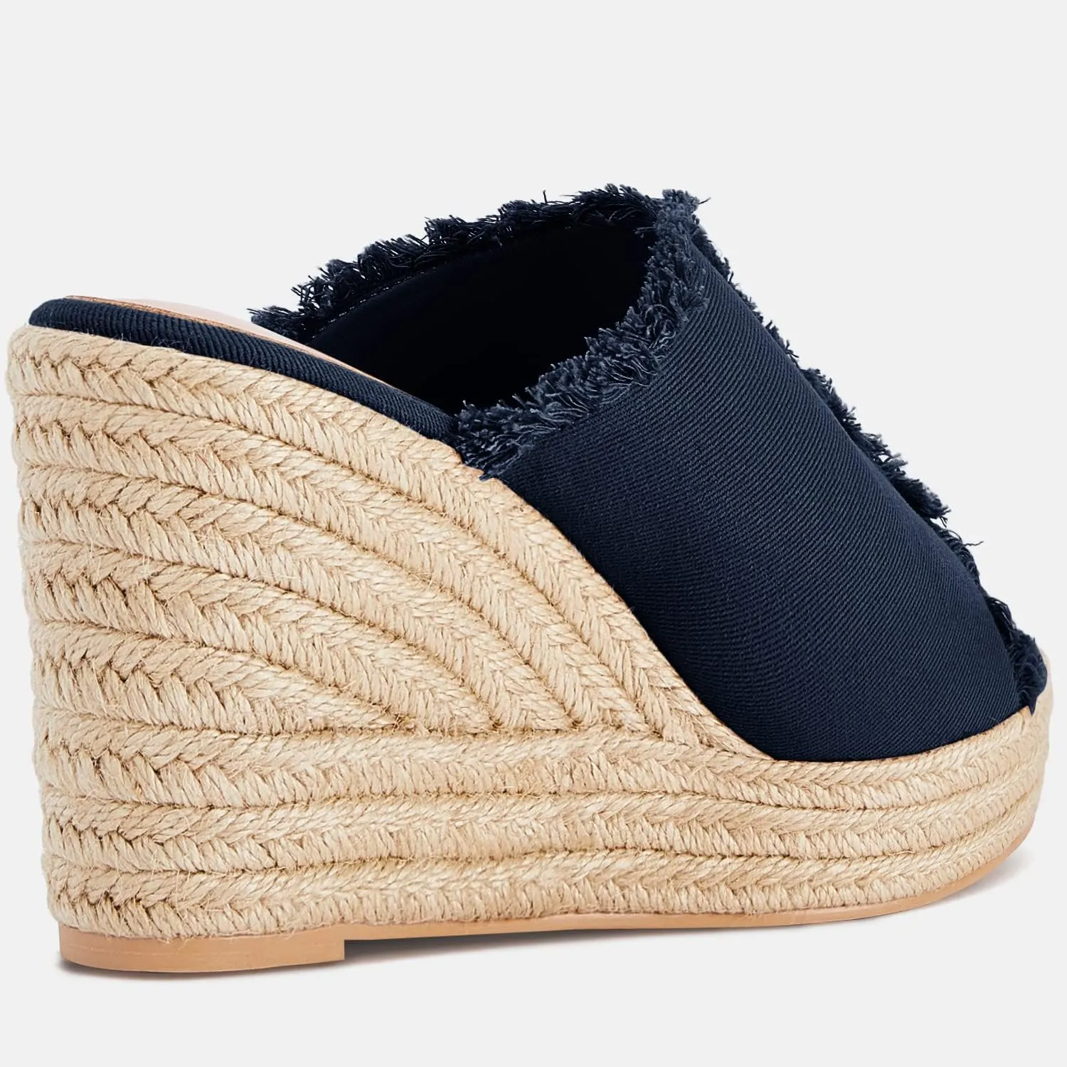 Juliet Holy Womens Wedge Sandals Peep Toe Denim Slip On Backless Espadrilles Platform Sandal Shoes