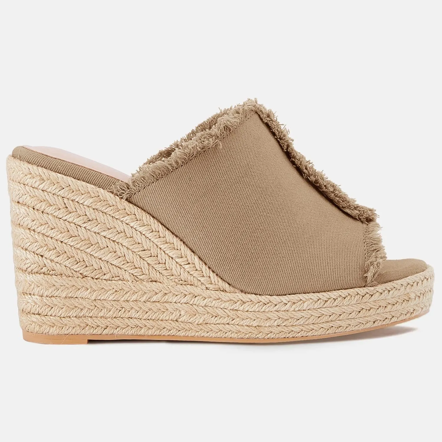 Juliet Holy Womens Wedge Sandals Peep Toe Denim Slip On Backless Espadrilles Platform Sandal Shoes