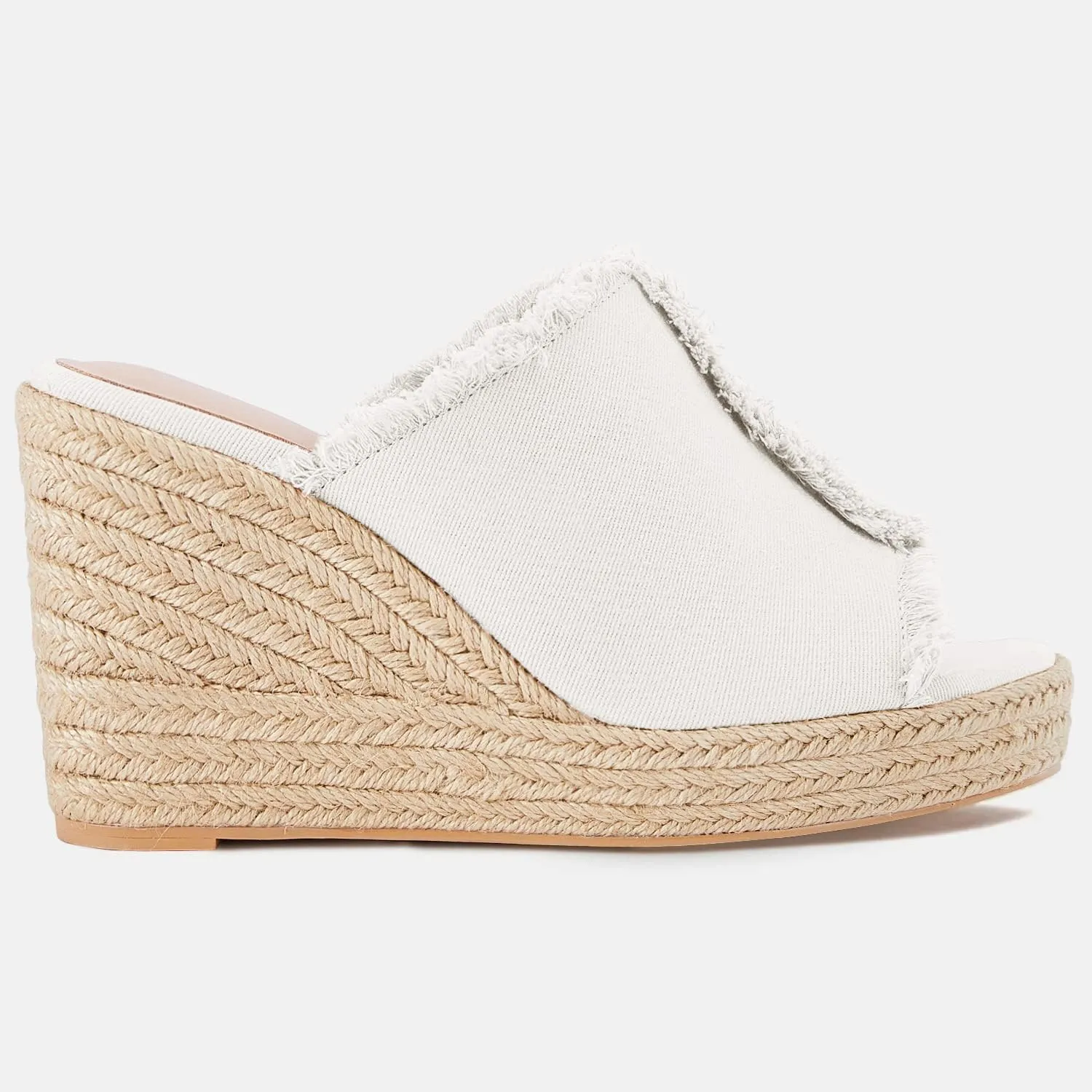 Juliet Holy Womens Wedge Sandals Peep Toe Denim Slip On Backless Espadrilles Platform Sandal Shoes