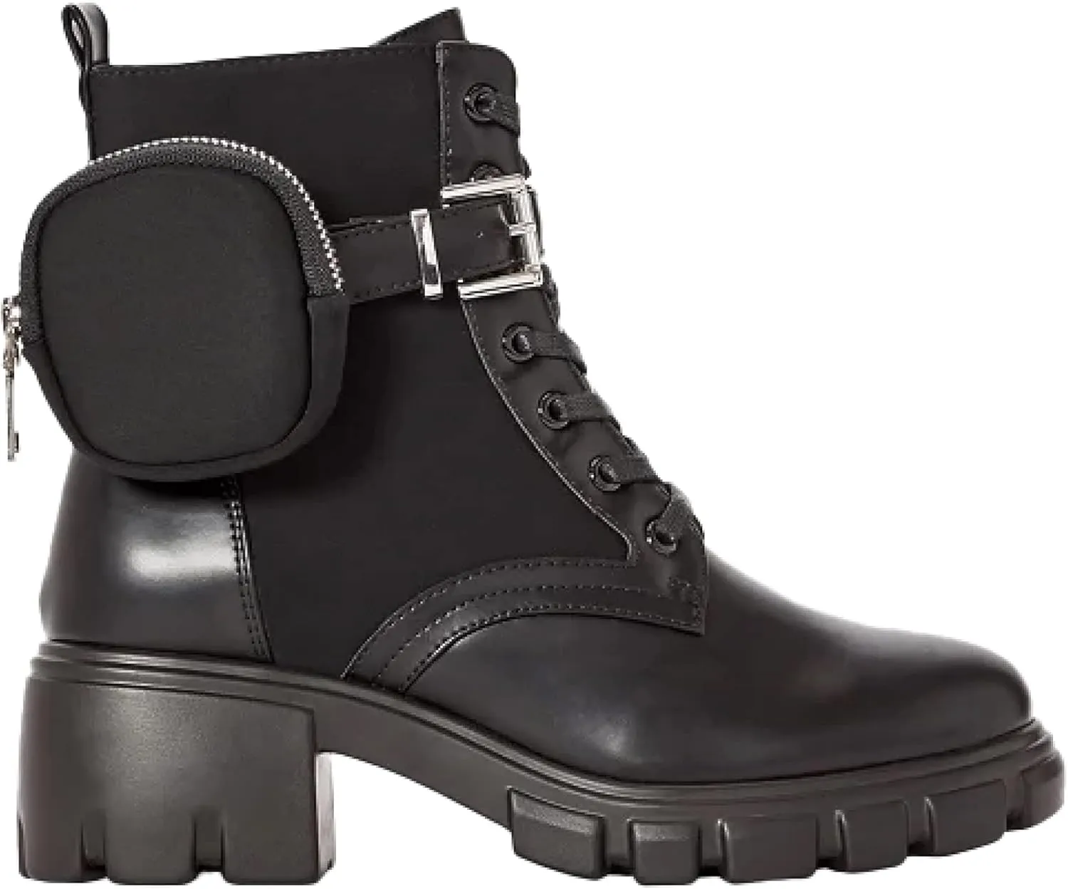 JustFab Womens Combat Boots Fall Boots Lace-up Combat Boots Ankle Booties Platform Shoes for Women - Reverie
