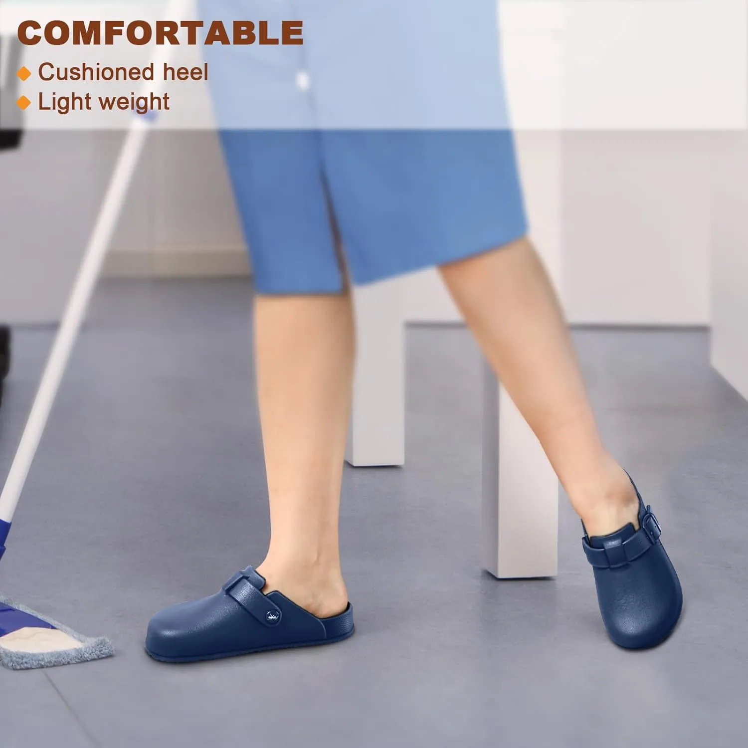 KEMISANT Women Clogs,Comfortable Mules Sandals Slippers Nurse Garden Shoes Unisex for Men Cushioned Support