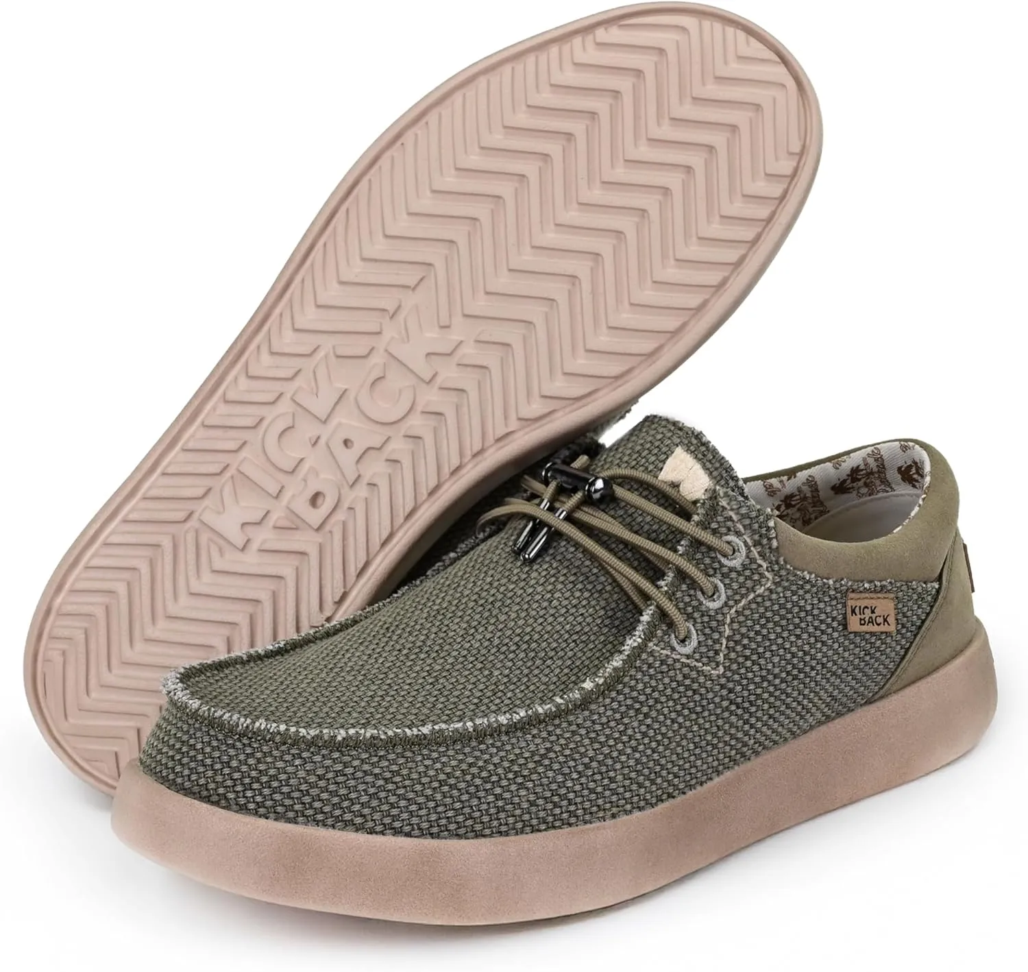 Kickback Haven Shoes - Men's Moccasins - Lightweight Lace Up Mens Smart Casual Shoes - All Day Comfort Mens Canvas Shoes - Men's Slip On Shoes
