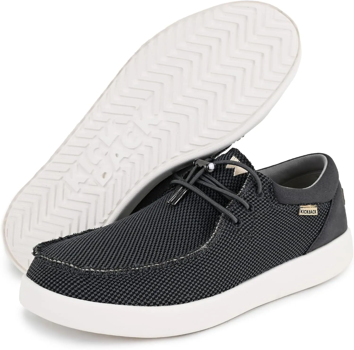 Kickback Haven Shoes - Men's Moccasins - Lightweight Lace Up Mens Smart Casual Shoes - All Day Comfort Mens Canvas Shoes - Men's Slip On Shoes