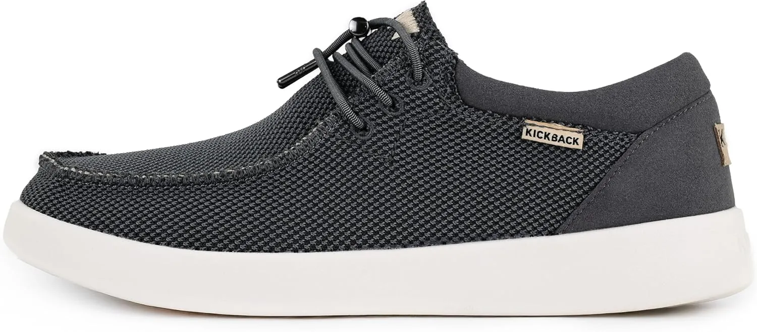 Kickback Haven Shoes - Men's Moccasins - Lightweight Lace Up Mens Smart Casual Shoes - All Day Comfort Mens Canvas Shoes - Men's Slip On Shoes