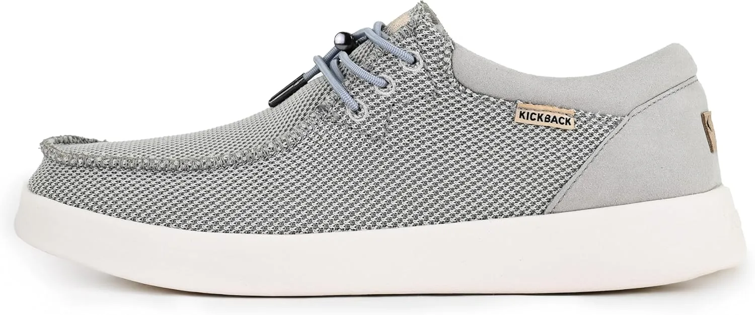 Kickback Haven Shoes - Men's Moccasins - Lightweight Lace Up Mens Smart Casual Shoes - All Day Comfort Mens Canvas Shoes - Men's Slip On Shoes
