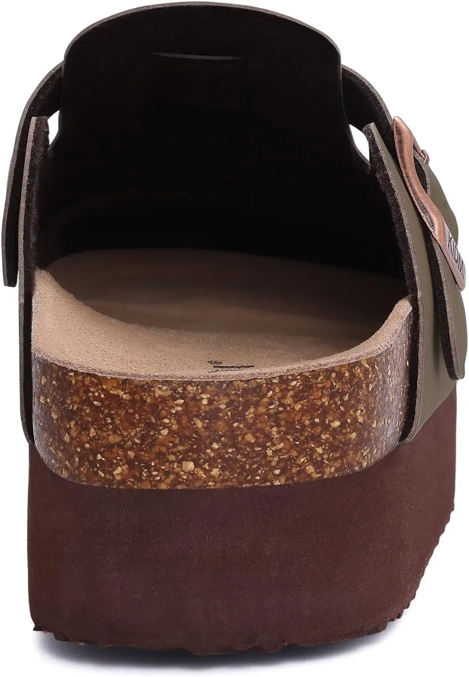 KIDMI Women's Platform Clogs Leather Mules Cork Footbed Potato Shoes