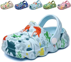 Kids Clogs Boys Girls Toddler Dinosaur Slip on Slide Garden Shoes Cartoon Beach Pool Kids Clog Sandals Slippers Water Clogs