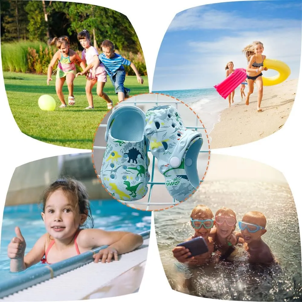 Kids Clogs Boys Girls Toddler Dinosaur Slip on Slide Garden Shoes Cartoon Beach Pool Kids Clog Sandals Slippers Water Clogs