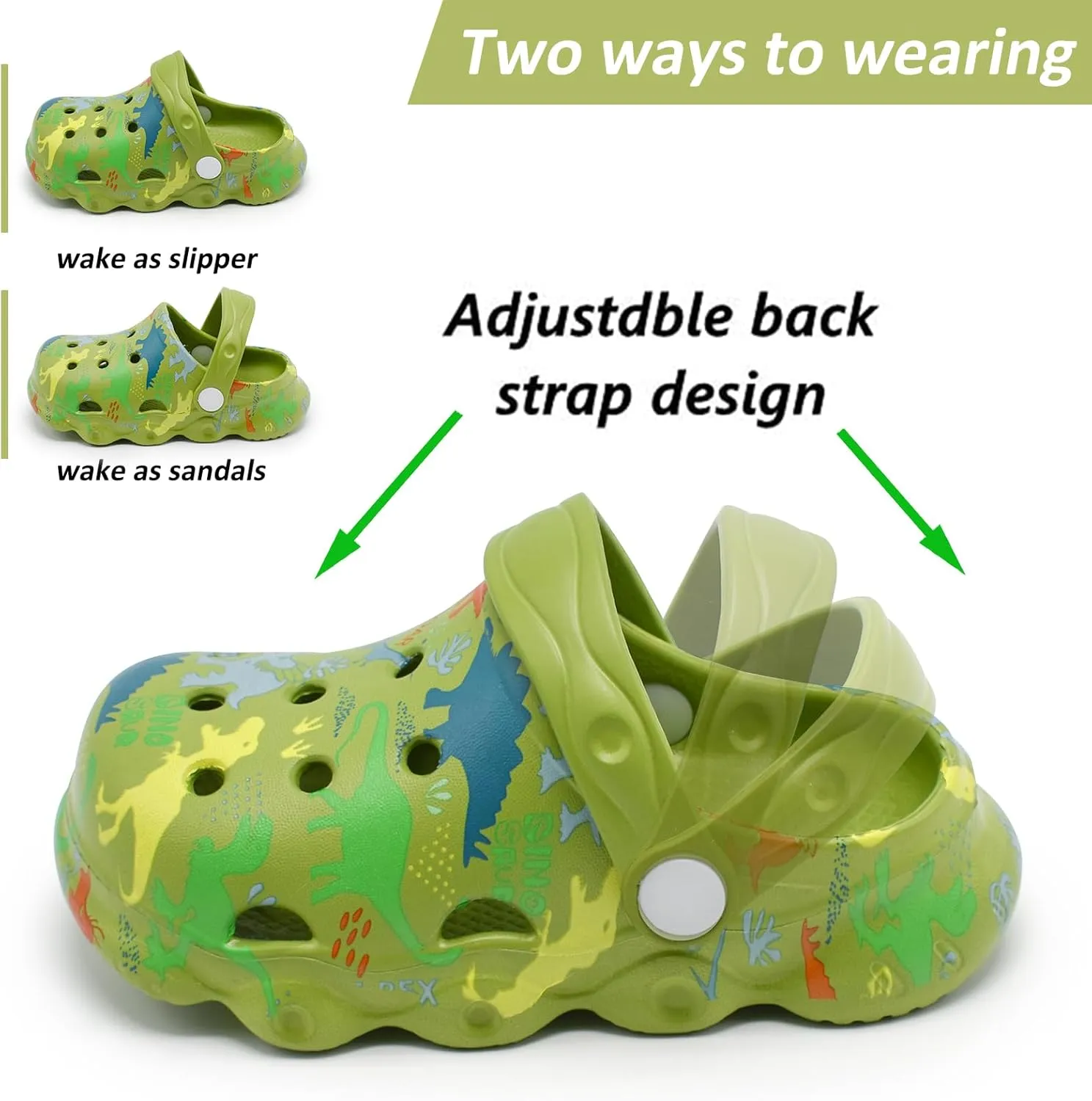 Kids Clogs Shoes Boys Girls Garden Slip On Shoes Toddler Clogs Children Slides Slippers Indoor Outdoor Beach Pool Shower Sandals