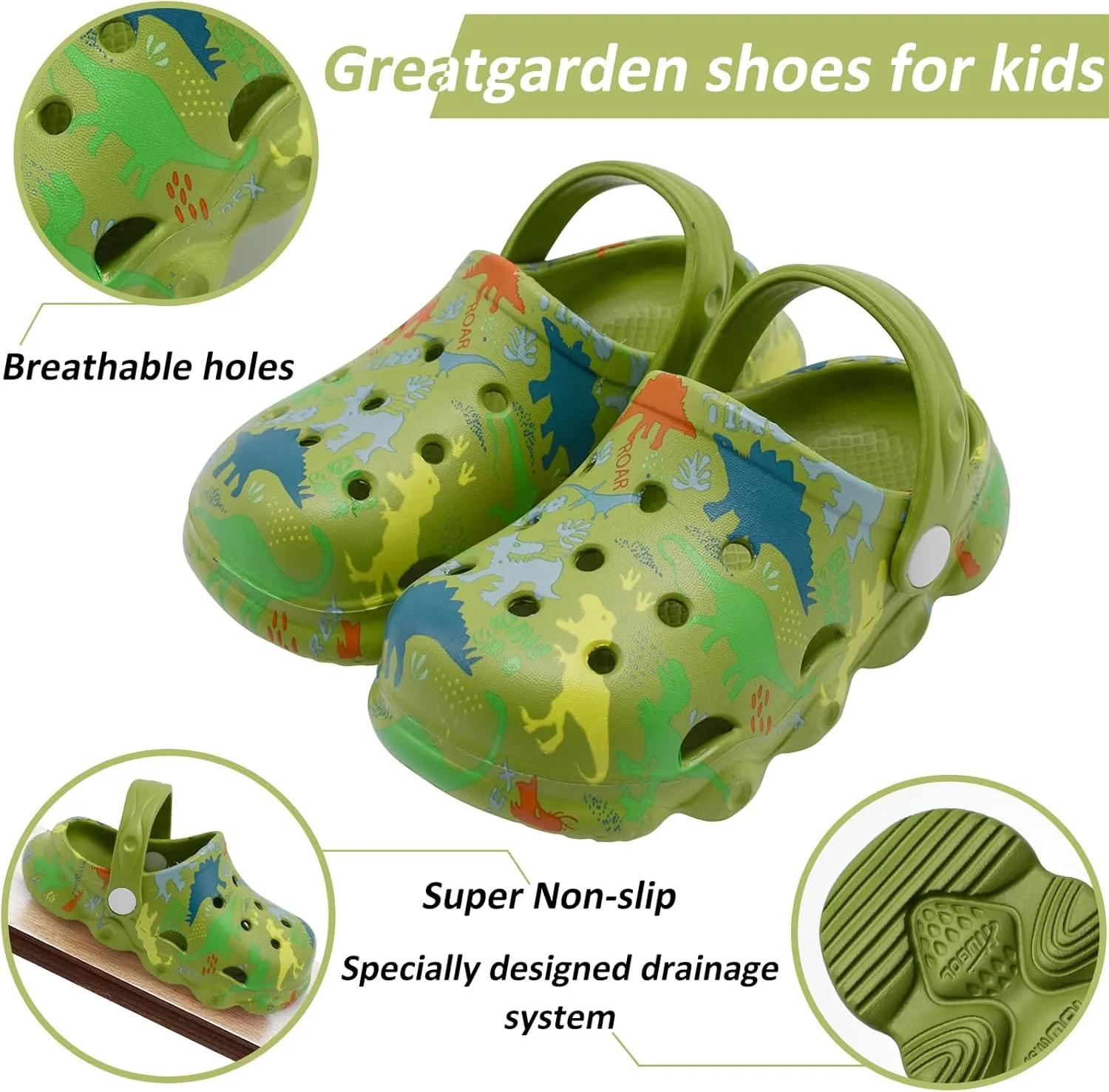 Kids Clogs Shoes Boys Girls Garden Slip On Shoes Toddler Clogs Children Slides Slippers Indoor Outdoor Beach Pool Shower Sandals
