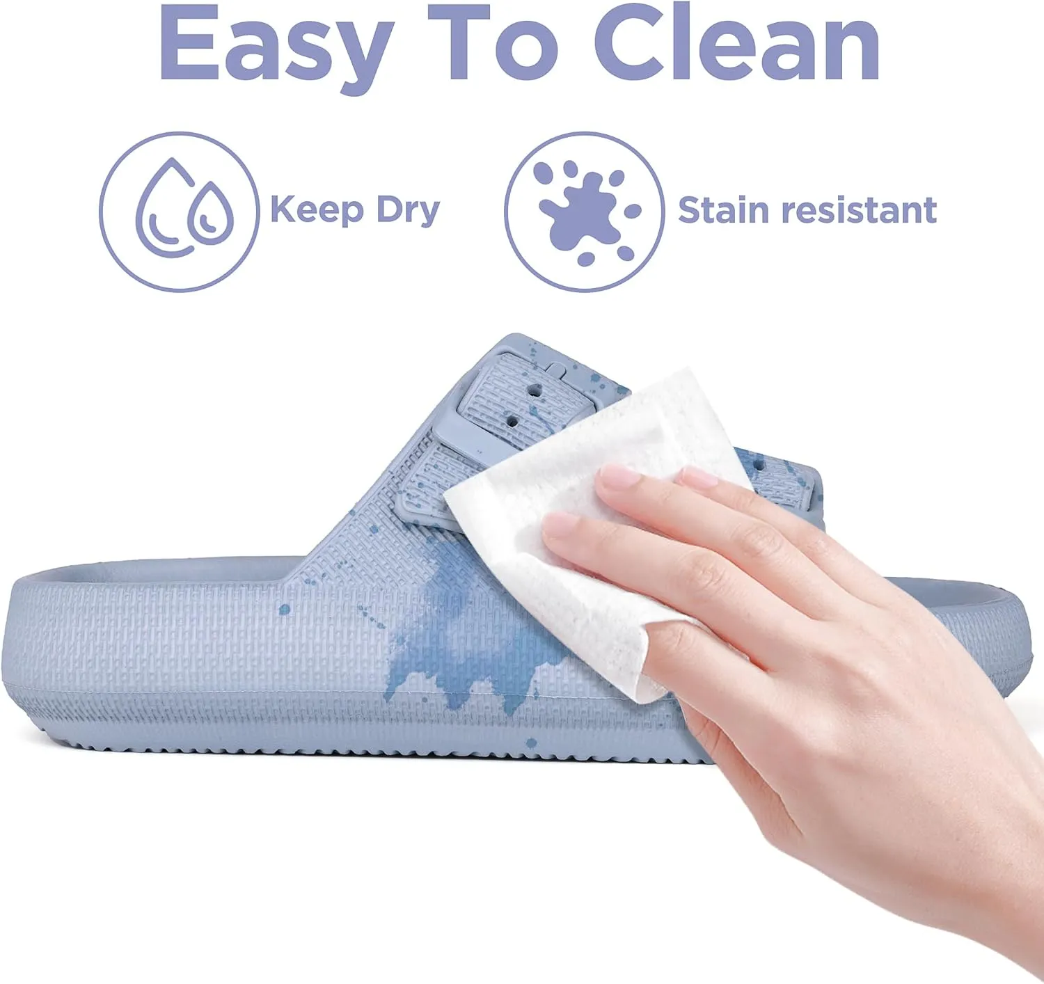 Kids Cloud Slides Girls Boys Double Buckle Slip On Sandals Youth Adjustable Flip Flops Summer Soft Pillow Slippers EVA Flat Beach Pool Shower Shoes