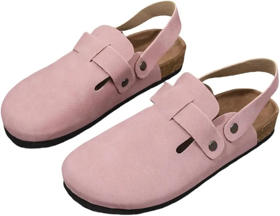 Kids Footbed Cork Sandals Beach Slides Suede Clogs Slip On Mules Boys Girls
