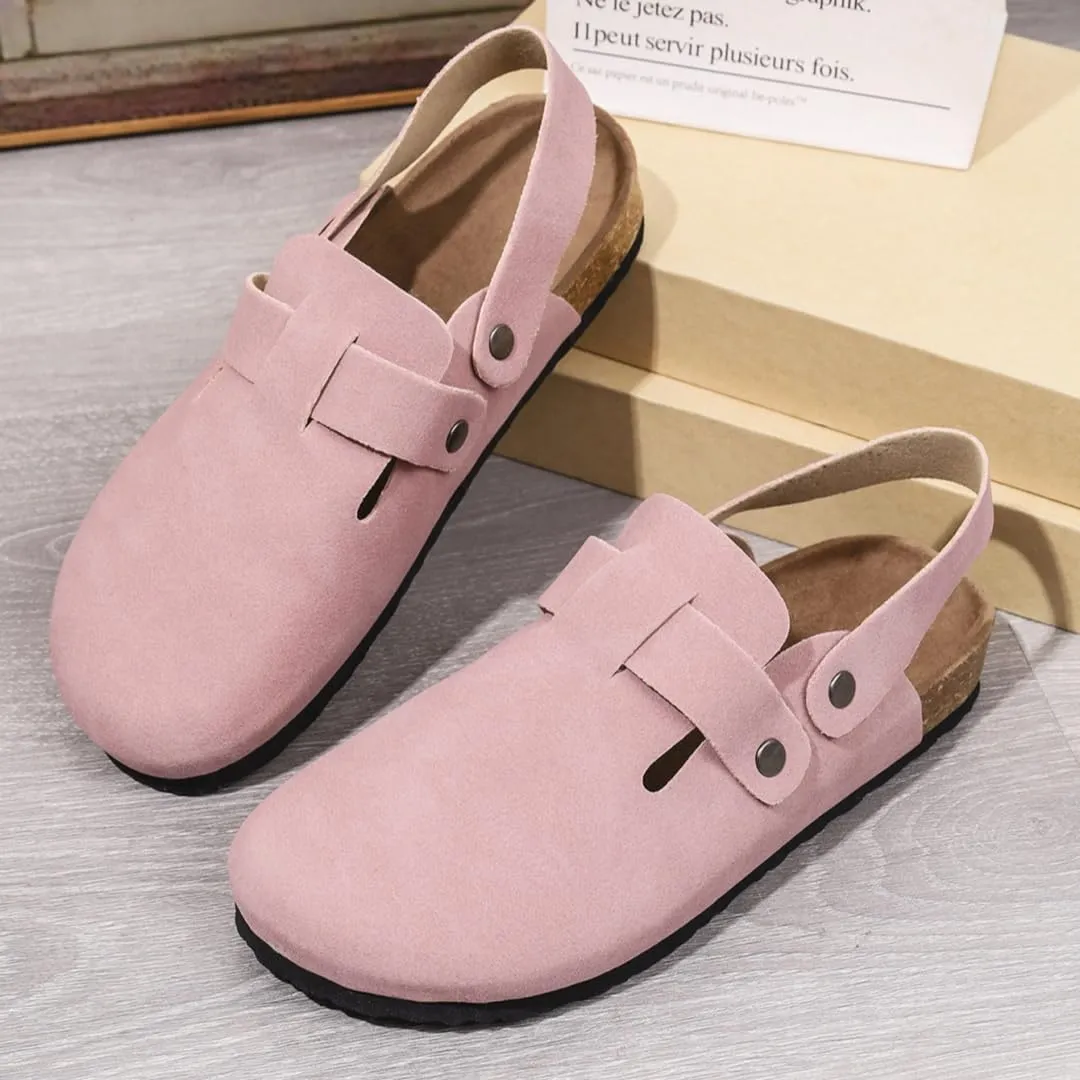 Kids Footbed Cork Sandals Beach Slides Suede Clogs Slip On Mules Boys Girls