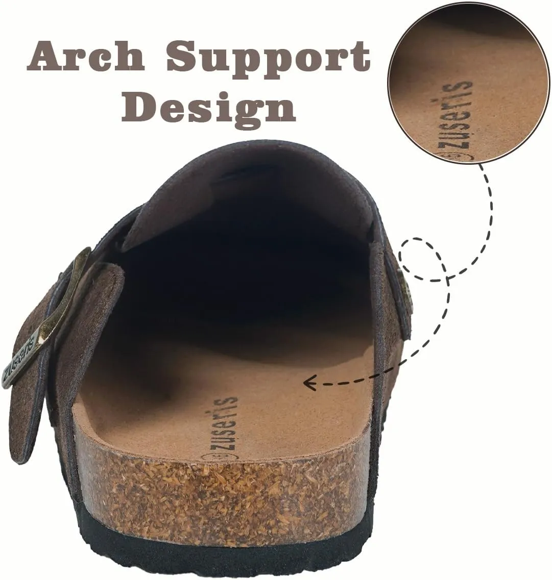 Kids Suede Clogs Boys Girls Cork Footbed Potato Shoes Classic Slip On Leather Mules Children Indoor Outdoor Sandals with Adjustable Buckle