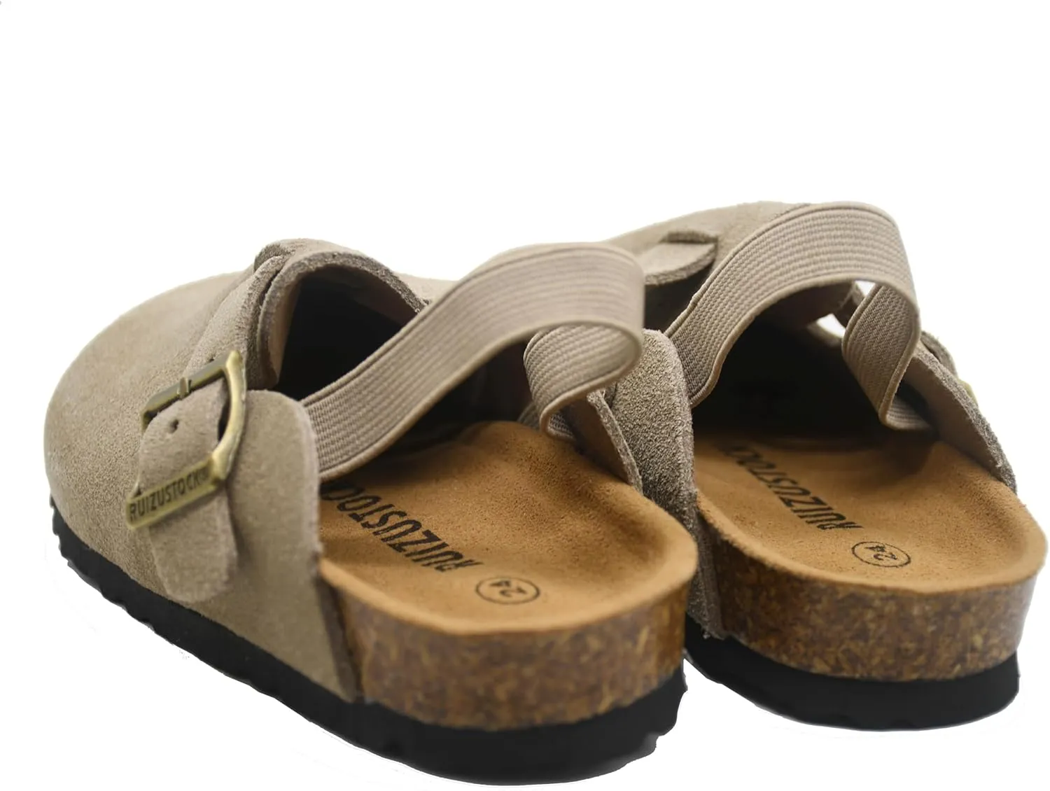 Kids Suede Clogs Toddler Clogs Boys Girls Sandals Cork Adjustable Buckle Mules Kid Slippers Flat Shoes Black
