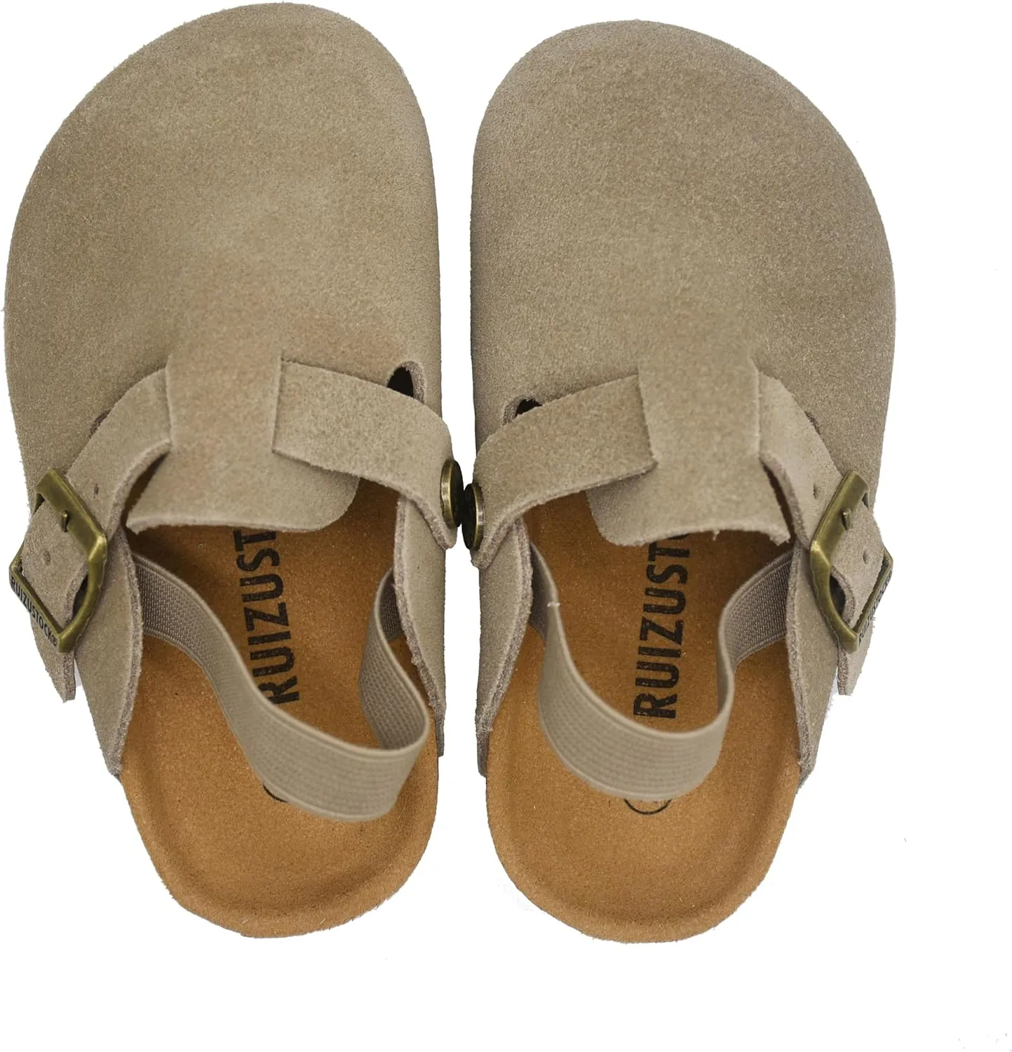 Kids Suede Clogs Toddler Clogs Boys Girls Sandals Cork Adjustable Buckle Mules Kid Slippers Flat Shoes Black