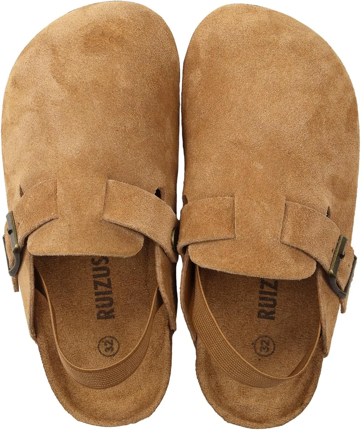 Kids Suede Clogs Toddler Clogs Boys Girls Sandals Cork Adjustable Buckle Mules